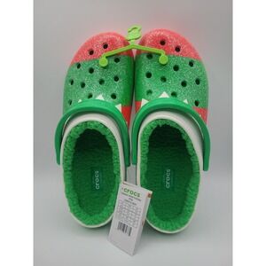 Crocs‎ Classic Lined Holiday Christmas Elf Fur Lined Clogs Men's 13 NWT